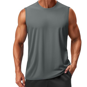 Custom Made Casual Men's Tank Top 100% Cotton Breathable Knitted OEM Design with O-neck Sleeveless for Summer Fitness - Product Image 4