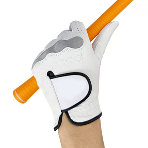 Gants de course en cuir blanc à doigts entiers avec design respirant, fermeture auto-agrippante, unisexe, pour usage extérieur - Product Image 3