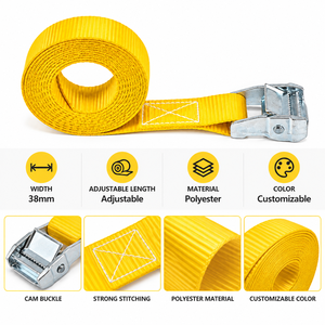 Sangle à boucle à came en polyester de 38 mm, 450 kg, sans crochet, pour le transport de marchandises sur camion, fixation de charge, fabricant OEM - Product Image 4