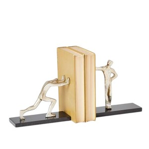 Porte-livres vintage en métal noir en forme de fusée pour la décoration de la maison et du bureau, supports uniques en acier pour livres de science-fiction pour étagères - Product Image 6