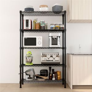 Black 5-Layer Plastic Coated <b>Iron</b> Shelf 180*90*35mm Storage Rack & Shelving Unit - Product Image 4