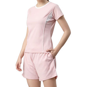 Conjunto de Verano de Dos Piezas para Mujer, Corto, Sobre la Rodilla, Color Sólido, Personalizable, 100% Algodón, con Envío y Entrega - Product Image 2