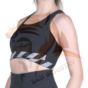 Soutien-gorge de sport léger et respirant pour femme, à maintien élevé, avec logo personnalisé sur le devant, design unique, séchage rapide, pour yoga et gym - Product Image 4