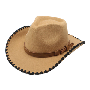 Customized Brand Unisex Brown Leather Striped Cowboy <b>Hat</b> Braided <b>Band</b> Casual Outdoor Beach Style Adult Spring Autumn Fit 56-58CM - Product Image 5