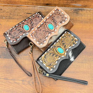 Offre Spéciale Designer en cuir de vachette véritable femmes portefeuilles pochette usiné à la main mode sac à main pour argent porte-carte dames - Product Image 4