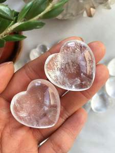 Corazón hinchado de cuarzo transparente de cristal curativo Natural de la mejor calidad, cristales al por mayor, corazones de piedras preciosas, compra de AGATE AAMEENA - Product Image 2