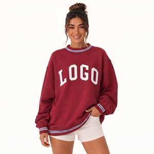 Custom Logo Women's Soft Cotton Mock Neck Streetwear Embroidered <b>Jumper</b> Fleece Oversized Pullover Women Mockneck Sweatshirt - Product Image 1