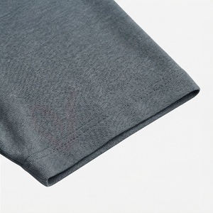 Polo en coton gris à manches courtes pour homme, décontracté, respirant, coupe classique, design tricoté uni - Product Image 6