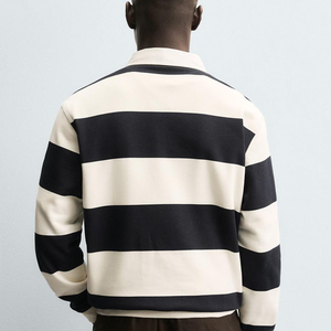 Polo à manches longues sur mesure en mélange coton/polyester, coupe ajustée pour homme - Product Image 6