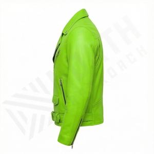 Chaqueta de cuero estilo motociclista para hombre NAI-0504B, abrigo elegante de marca, equipo de protección para motociclistas, color personalizable. - Product Image 3