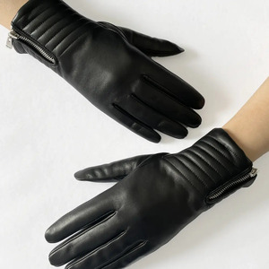 Soft Smooth Leather Driving <b>Gloves</b> Button Design Adjustable Wristband Breathable <b>Touchscreen</b> Winter Multi-Color Fashionable - Product Image 4