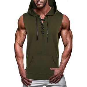 Men's Sporty <b>Workout</b> Hooded Tank Tops 100% Cotton Gym <b>Hoodie</b> With Muscle Cut Off Breathable Sleeveless <b>Hoodie</b> for Bodybuilding - Product Image 5