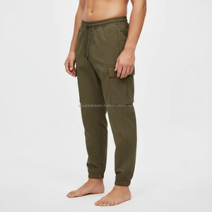 Pantalon cargo jogger en toile pour homme, coupe droite, taille mi-haute, personnalisable avec logo, poids moyen, respirant, séchage rapide - Product Image 2