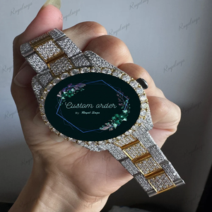 Customised Gold Plated VVS Moissanite Diamond Hip Hop Watch for Men Women Luxury Bust Down Mechanical Watch - Product Image 3