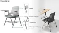Chaise d'entraînement pliante en maille avec table d'écriture Table d'étude et chaise Une chaise de formation de bureau pour salle de conférence