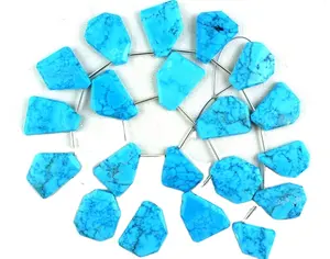 יפה 20 חתיכות שמיים כחול הודי טורקיז חן נאגטס צורת פיאות חרוזים ביצוע בעבודת יד תכשיטים סיטונאי