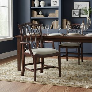 Silla de Comedor Tradicional de Lujo, Resistente y de Estilo Antiguo, con Asiento Tapizado y Patas de Madera de Caoba Sólida para el Hogar - Product Image 6
