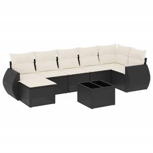 Conjunto de Sofás de Jardín en Negro y Blanco Crema - Product Image 2