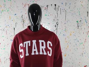 Sudadera STARS BROWN con cuello alto, 100% BLANCA, con apliques bordados, cuello ancho, hilos finos - Product Image 4