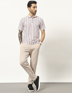 Camiseta Polo de Calidad de Exportación para Hombre, Clásica con Cuello Polo a Rayas, Duradera, de Polialgodón, Informal y a la Moda - Product Image 1