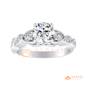Round Cut Moissanite Three <b>Stone</b> Ring Silver Engagement Ring Women Bridal Anniversary Jewelry Gift USA Fashion - Product Image 5