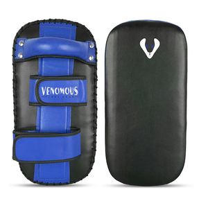 Guantes de Boxeo Tailandés Venomous, de Cuero Azul y Negro, Antideslizantes, con Cierre Ajustable de Gancho y Bucle, Unisex, para Entrenamiento de Artes Marciales - Product Image 2