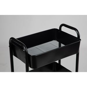 Carrello portaoggetti a 3 ripiani in metallo nero lucido con ruote per un facile spostamento, ideale per contenitori e scaffali - Product Image 4