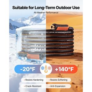 Tubo da Giardino in Gomma Rinforzata da 60 Metri (200 Piedi) con Ugello a 10 Modalità, Pressione di Lavoro 150 PSI, Pressione di Rottura 600 PSI, Flessibile Anti-Piega, Garanzia 10 Anni - Product Image 6