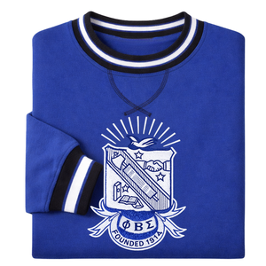 Sudadera de Cuello Redondo con Cresta Azul de Phi Beta Sigma, Ropa de Fraternidad Griega con Diseño Clásico de Chenille, Comodidad y Estilo - Product Image 6