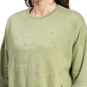 Fournisseur de sweats à capuche pour femmes, coupe patineuse, imprimé floral, col cheminée, manches ajustées, style urbain, pull-over, hauts - Product Image 3