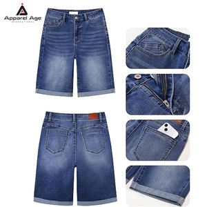 Shorts Bermuda de Mezclilla para Mujer, Color Sólido, con Bolsillos Laterales, Transpirables y Ligeros - Product Image 6