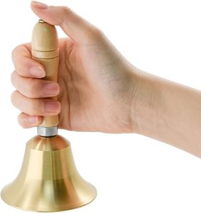 Campana de Mano de Latón Atractiva con Mango de Madera para Ceremonias, Aulas, Culto, Templos y Hoteles - Product Image 5