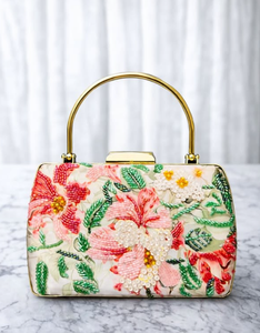 Handmade Printed Embroidery Half <b>Moon</b> Pearl Fashion Casual Clutch Bag Bohemian Style Crossbody Purse for Women - Product Image 3