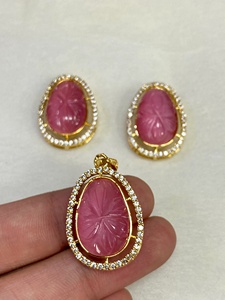 RAY FINE ORNATES Collier de Mariage pour Femme Plaqué Or Rose avec Pendentif Perle et Zircon Cubique Taille Princesse, Certifié IGI, Ensemble de Bijoux Tendance - Product Image 3