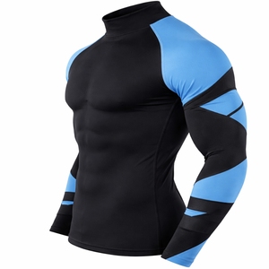 T-shirt de sport à manches longues pour homme, compression, imprimé par transfert thermique, personnalisable, séchage rapide, fitness et entraînement, Rash Guard OEM - Product Image 4