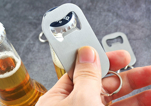 Accesorios de Bar con Logotipo Personalizado, Destapador de Botellas de Cerveza de Metal Plateado, Llavero Destapador de Botellas de Acero Inoxidable - Product Image 4