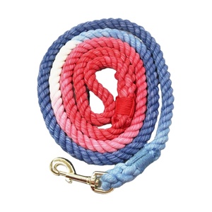 Trendy <b>Dog</b> <b>Leash</b> Ombre Rope Multi Color Lead Hand Dyed Natural Soft Cotton SNH Eco-Friendly Bowknot - Product Image 1