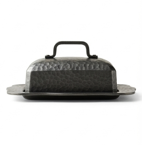 Beurrier carré en acier inoxydable avec couvercle, design martelé minimaliste, vaisselle de cuisine, préservation de la fraîcheur - Product Image 3