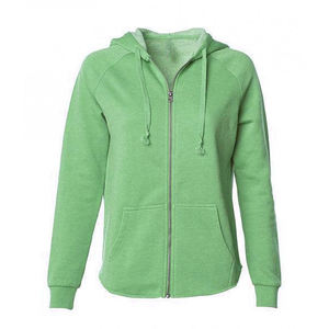 Sudadera con Capucha de Forro Polar 100% Algodón para Mujer, con Logotipo Personalizado Bordado, Mangas Farol, Cierre Completo y Estampado, para Deportes de Invierno - Product Image 5