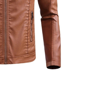 Veste en cuir véritable de vachette sur mesure pour homme, style motard à col vintage, nouvelle collection printemps-automne. - Product Image 6