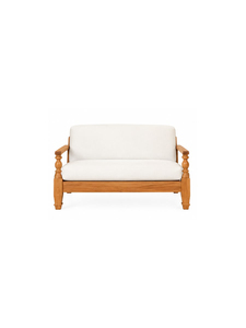 Sofá de exterior de mediados de siglo con cojines de tela, dos plazas, reposabrazos rectos, diseño convertible para muebles de sala de estar - Product Image 1
