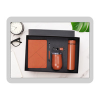 Cuaderno de Negocios Personalizado de Cuero PU Grabado, Bolígrafo, Llavero, Botella de Agua, Caja de Regalo de Color Personalizado, Set de Regalo