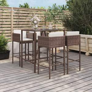 Grand ensemble de bar de jardin en rotin PE brun, durable et élégant, pour une expérience de repas en plein air optimale - Product Image 1
