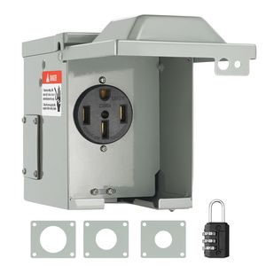 Caja de Tomacorrientes para RV de 50A con Bloqueo, para Exteriores, 125/250V, Cerrada, NEMA 14-50R, Panel Eléctrico Resistente a la Intemperie - Product Image 6