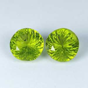 Par de peridotos naturales tallados redondos, piedras preciosas sueltas, peridoto verde, par a juego para la fabricación de joyas, venta al por mayor - Product Image 2