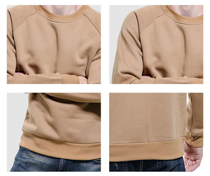 Sweat-shirts à col rond 100 % polyester pour hommes, style vintage, couleur unie, délavés aux enzymes, vêtements décontractés d'hiver, vente en gros OEM - Product Image 3