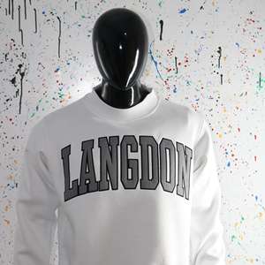 Sudadera LANGDON WHITE con cuello alto, 100% GARY, con apliques bordados, cuello ancho, CLUSH SPORTS - Product Image 4
