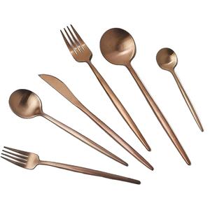 Juego de cubiertos único de latón pulido, 6 piezas con mango formal para estilo americano moderno - Product Image 1