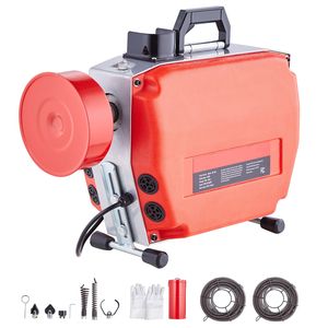 Sonda Elettrica per Fognature da 420W, 36,5m x 7/8 Pollici, Macchina Puliscitubi con 6 Lame e 2 Cavi in Acciaio, Alimentazione Manuale - Product Image 1