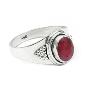 Natural Oval Cut Ruby Gemstone Handmade Bohemian <b>Ring</b> <b>Crafted</b> From Pure 925 Solid Silver Unisex Jewelry Perfect For Wear Daily - Product Image 1
